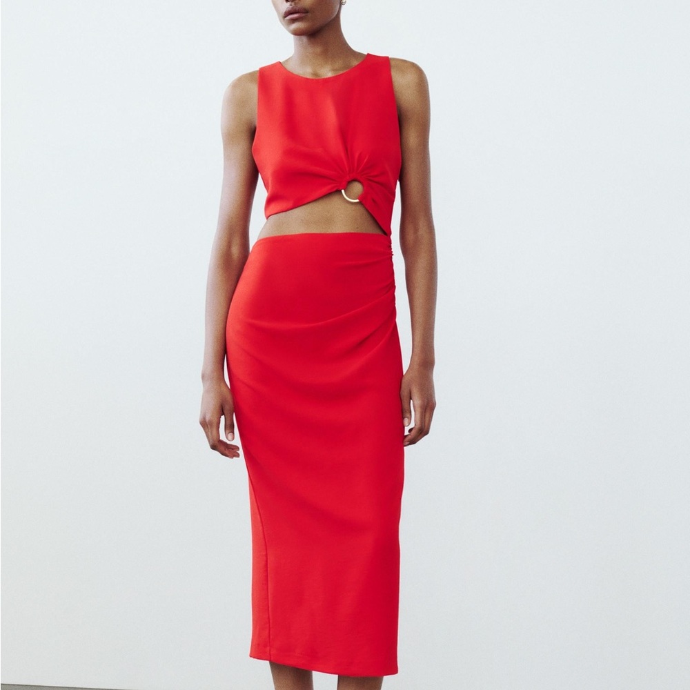 Zara cut out ring midi dress